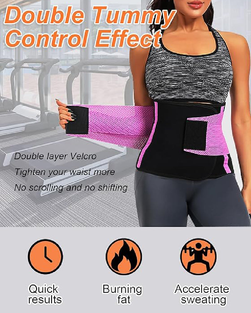 Working Out Sweat Waist Trainer Tummy Control Back Support Wrap Belt Corset