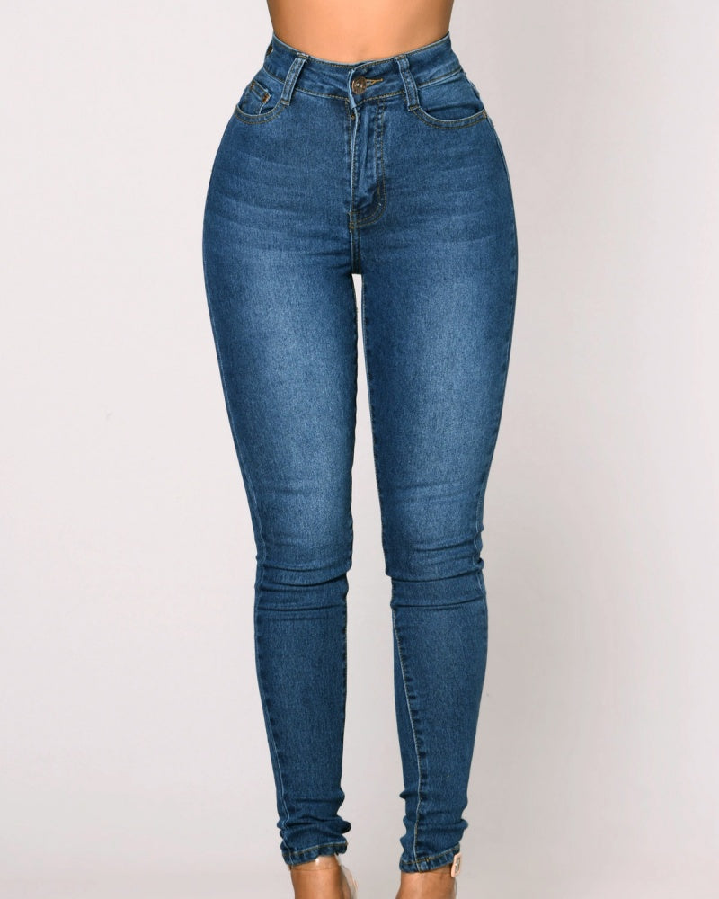 High Waist Elastic Tummy Control and Hip Lift Skinny Jeans