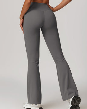 Crossover High Waist Hip Lift Nude Yoga Flared Pants