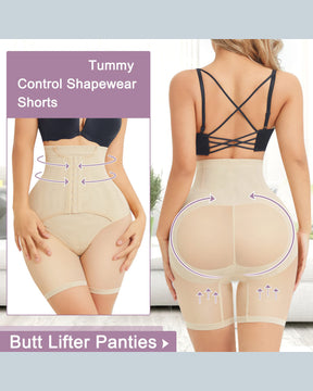 Double Tummy Control Faja Shorts High Waist Butt Lifter Thigh Slimmer Shaper Shorts