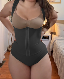 Double Tummy Control Internal Hooks Bodysuits Slim Figure Zipper Shapewear