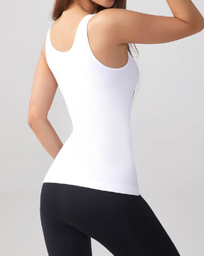 Women's Wide Strap Scoop Neck Body Shaper Tank Top Undershirt