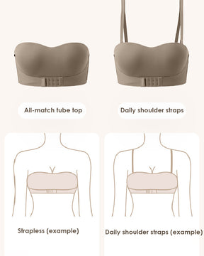 Front Buckle Non-slip Strapless Bra Push Up Invisible Comfortable Bralette