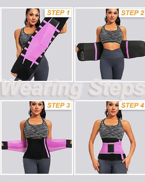 Working Out Sweat Waist Trainer Tummy Control Back Support Wrap Belt Corset