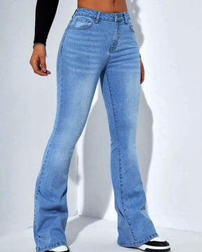 High Waist Straight Jeans Slim Fit and Versatile Elastic Flared Pants