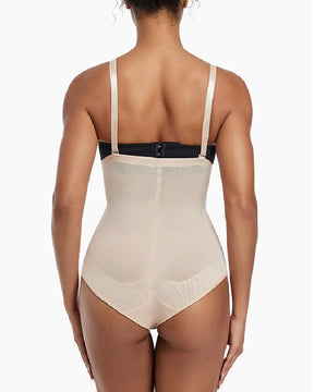 Mesh Cross Tummy Control Shapewear Panties With Removable Straps