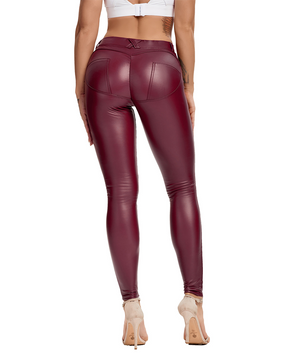 Peach Hip Lift PU Leather Pants Leggings Yoga Pants