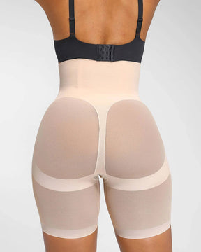 Sheer Mesh Smooth Butt Lift Shaping Shorts High Waist Thigh Slimmer Shaper Shorts