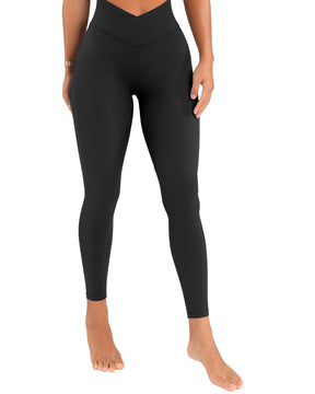 Women's V Cross Waist Tight Hip Lift Leggings High Waist Yoga Pants