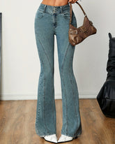 High Waist Fashionable Trendy Flared Jeans