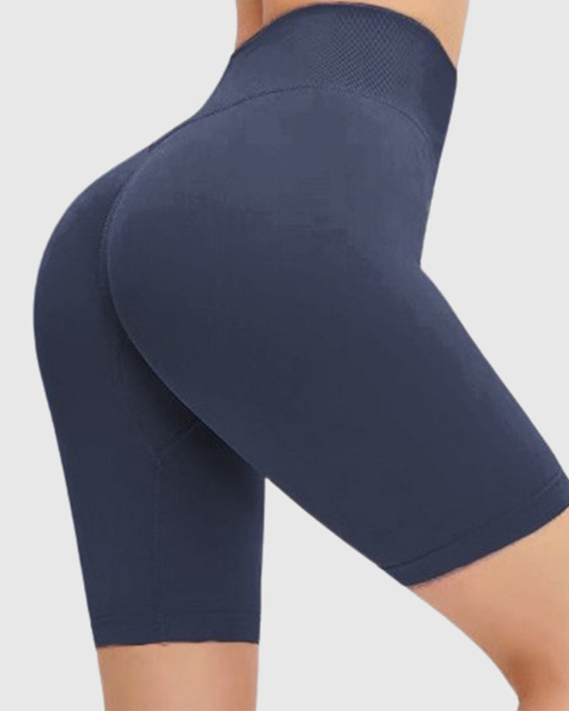 Pantalones cortos de yoga Pantalones cortos sin costuras con levantamiento de cadera de cintura alta