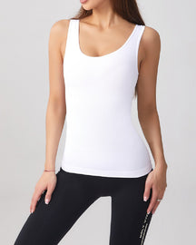 Women's Wide Strap Scoop Neck Body Shaper Tank Top Undershirt