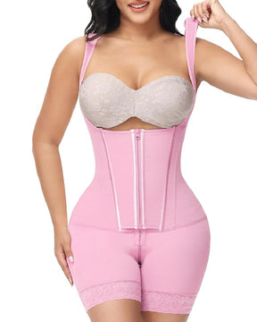 Shapshe® High compression Front Zipper Mid Thigh Shapewear with Bra