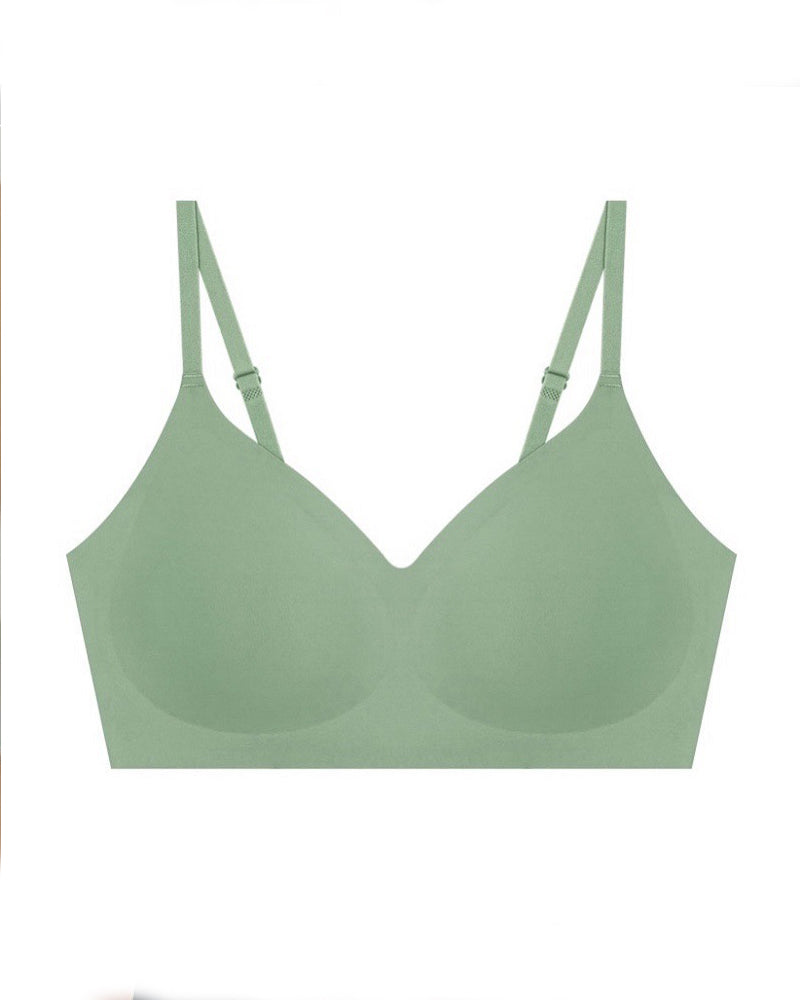 Solid Smooth Cup Seamless Push Up Wireless Thin U Back Bra