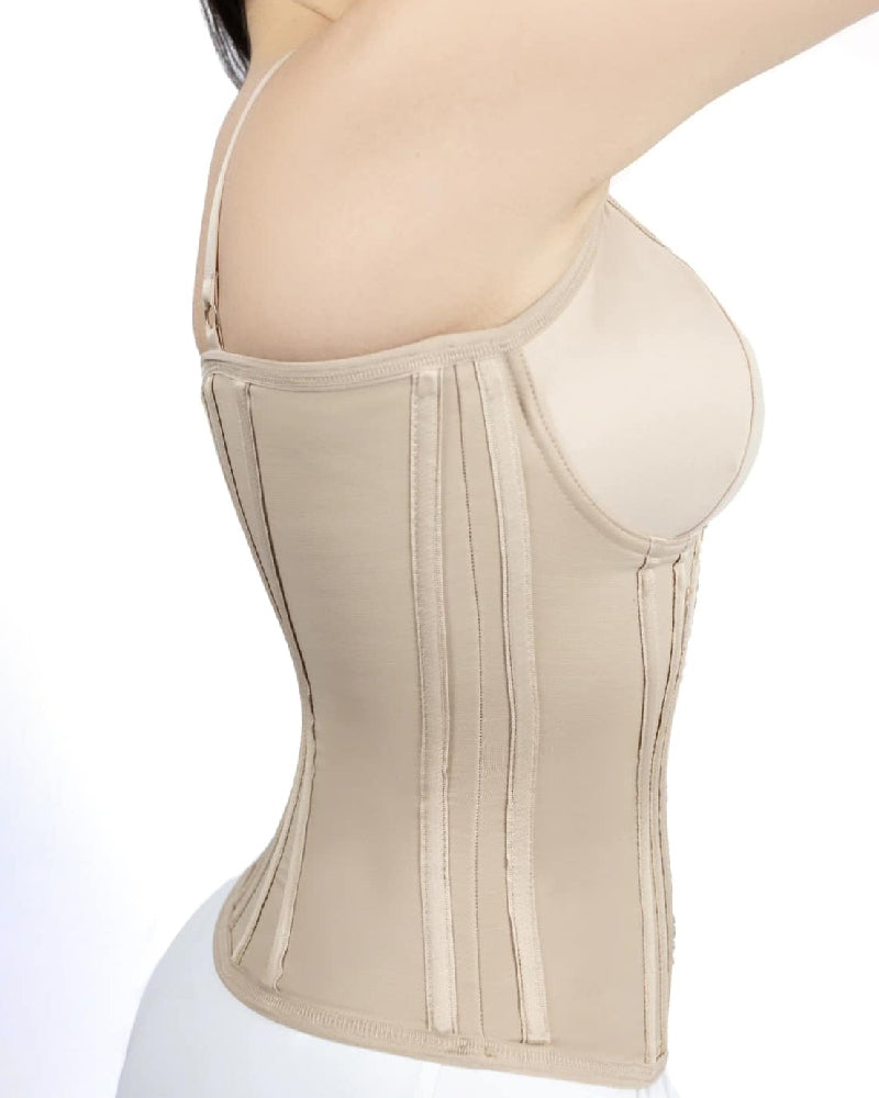 18 Steel Bone Satin Waist Trainer Vest Posture Corrector Push Up Corset Top (Pre-sale)