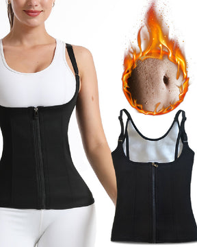 Women's Neoprene 3 Rows Hook Zipper Workout Waist Trainer Sweat Sauna Corset Vest