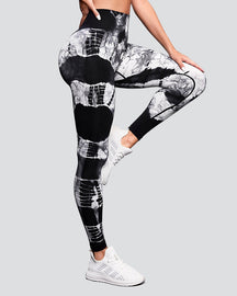 Tie-dye Printed High-waist Peach Hip-lifting Seamless Outerwear Yoga Pants