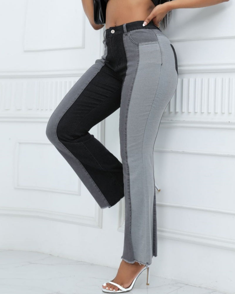 Stretch Fashion Washed Contrast Jeans