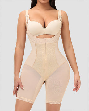 Women's Invisible Zipper Postpartum Corset Shapewear Open Crotch Tummy Control Bodysuit