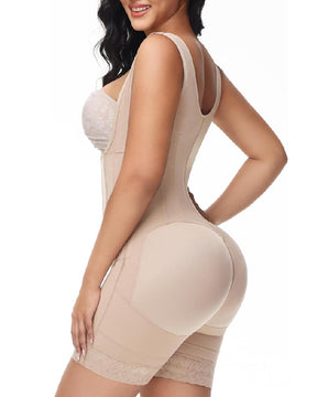 Shapshe® High compression Front Zipper Mid Thigh Shapewear with Bra