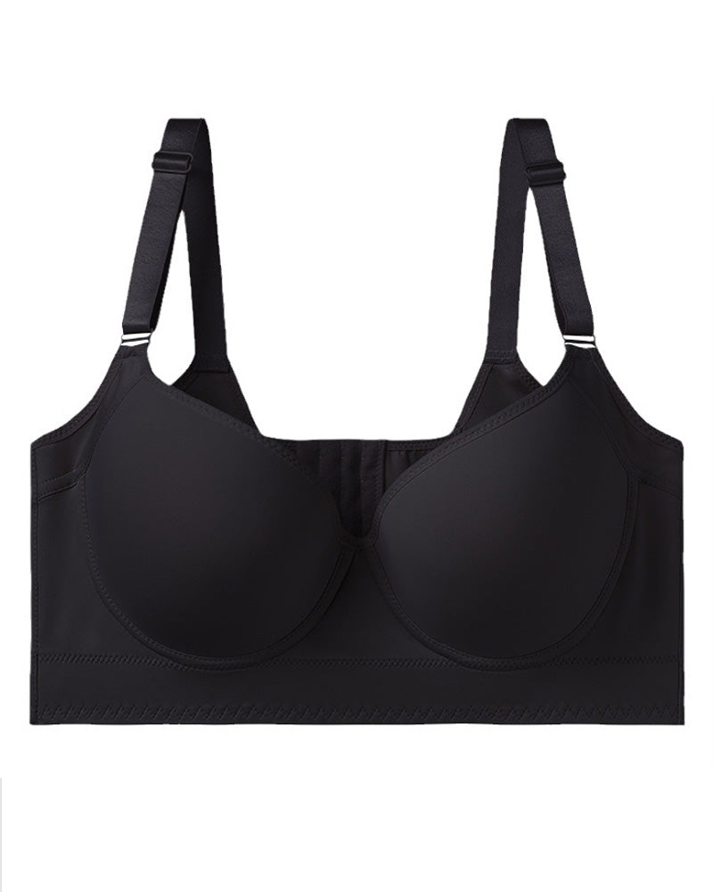 Smooth Seamless Memory Steel-Ring Deep V Push-Up Adjustable Bra