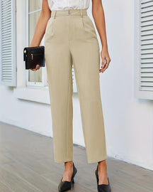 Women's Pleated Elastic Waist Anti-wrinkle Suit Pants