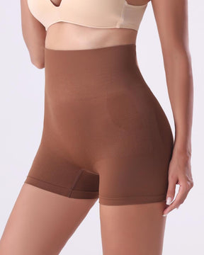 Women's Mid Waist Seamless Shaping Boyshorts Belly Tightening Comfortable Shorts