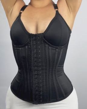 18 Steel Bone Satin Waist Trainer Vest Posture Corrector Push Up Corset Top (Pre-sale)