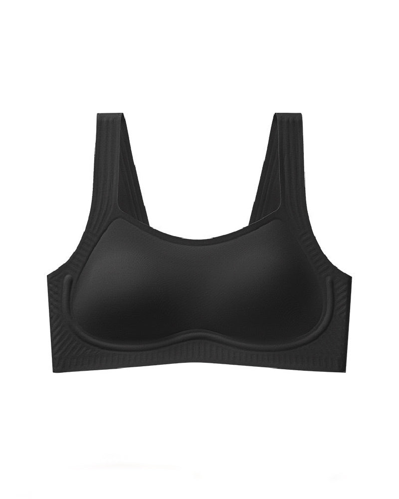 Soft Square Collar Fixed Cup Wireless Anti-sagging Bra Seamless Breathable Underwear