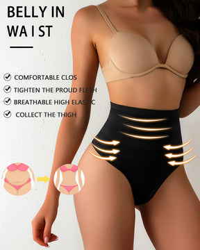 High Waist Sexy Triangle Thong Briefs Tummy Control Shapewear Panties