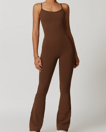 Women's Flared Trousers and Suspenders One-piece Back Hollowed-out Jumpsuit