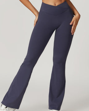 Crossover High Waist Hip Lift Quick Dry Yoga Flared Pants