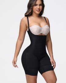 Open Bust Mid Thigh Bodysuit Seamless Sculpting Butt Lifter Shapewear