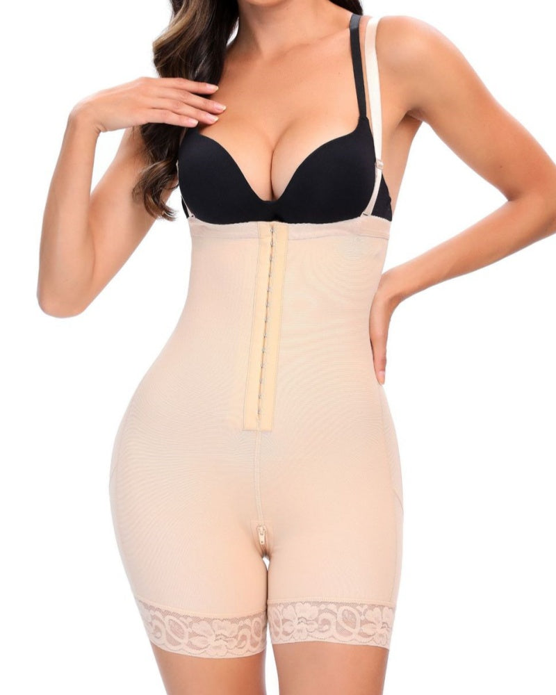 Fajas Colombianas Open Bust Shapewear for Women Tummy Control Butt Lifter with Zipper Crotch