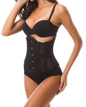 Sexy Gothic 26 Steel Hourglass Underbust Corset Lace up Hollow Breathable Waist Trainer