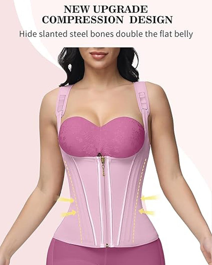 Waist Trainer for Women Body Shaper Corset Vest Tank Top with Steel Bones