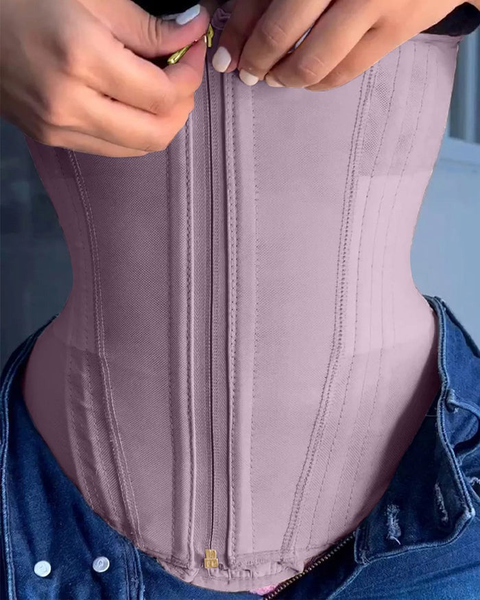 Zip & Breasted Body Shaper Tank Top Waist Trainer