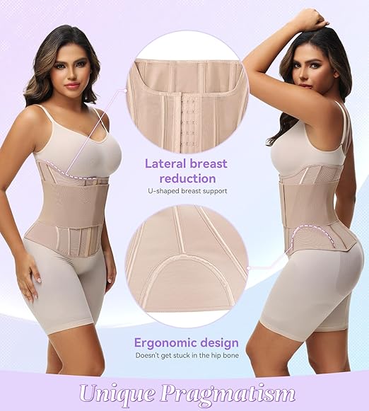 Women's Tummy Control Girdle Waist Trainer Workout Boned Waist Cincher Corset