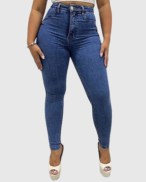 Skinny Jeans High Waist with Double Seams