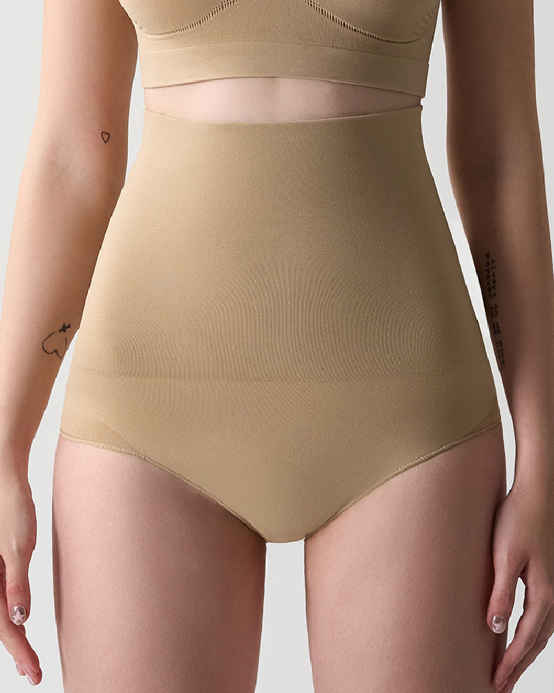 Seamless High Waist Sculpt Soft Tummy Control Shapewear Briefs With Removable Strap