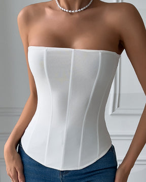 High Elastic Mesh Tube Top Tummy Control Body Shaping Vest