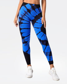 Tie-dye Printed High-waist Peach Hip-lifting Seamless Outerwear Yoga Pants