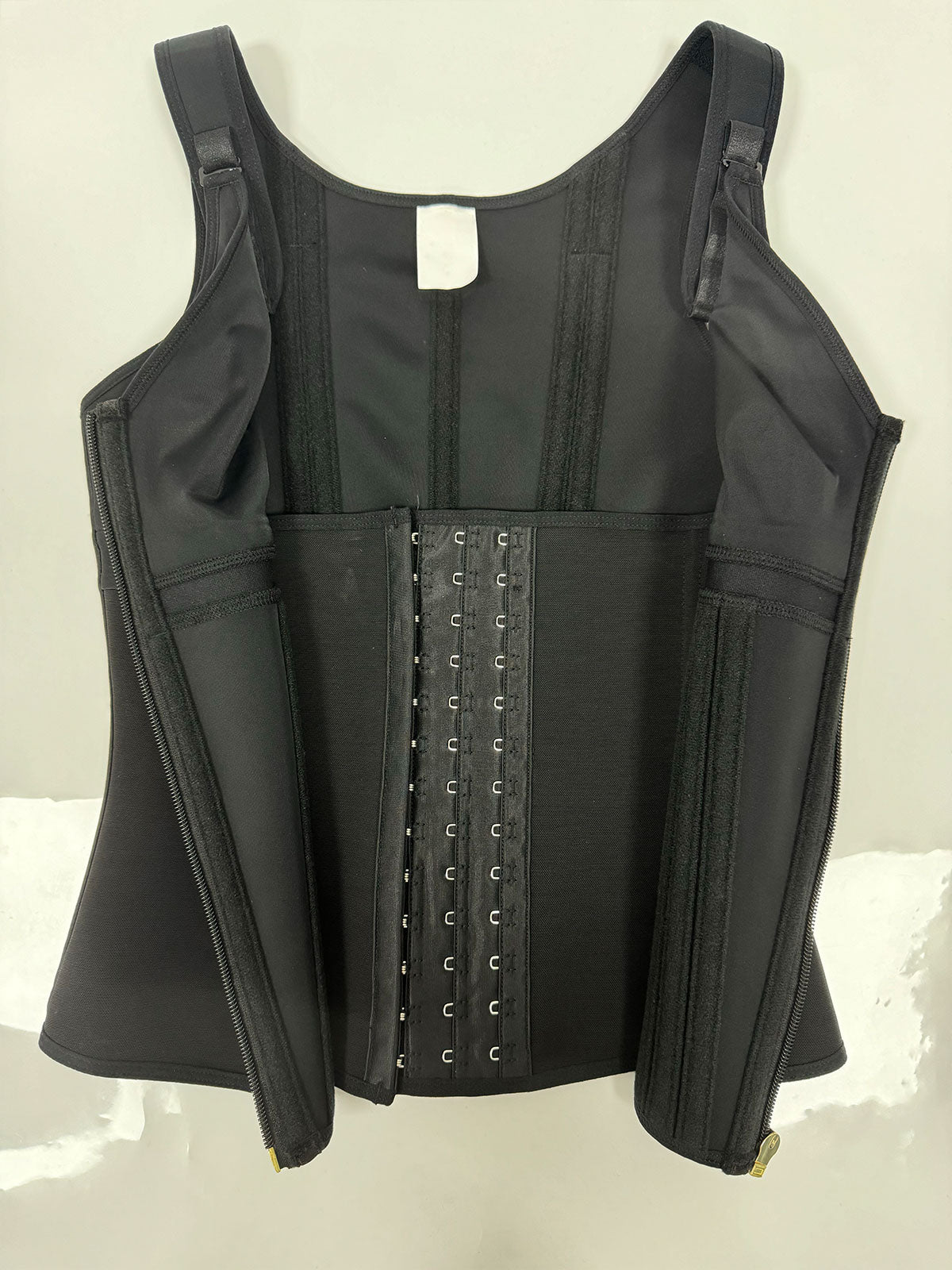 Women's Boned Latex Zipper Corset Tummy Control Body Shaper Vest With Bra