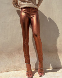 INS Style Multi-color High Waist Skinny Leather Pants for Women