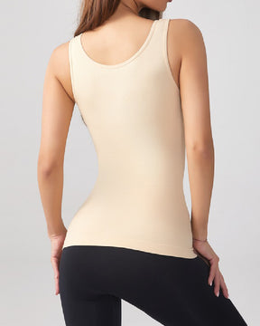 Women's Wide Strap Scoop Neck Body Shaper Tank Top Undershirt