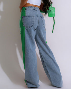 Panelled 3-Stripes High-waist Wide-leg Jeans