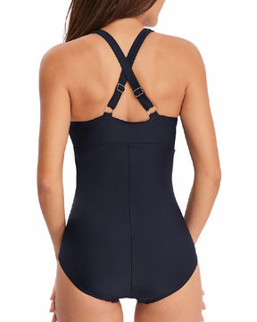 Tummy Control Ruched Swimsuit Padded One Piece Beach Bathing Suits