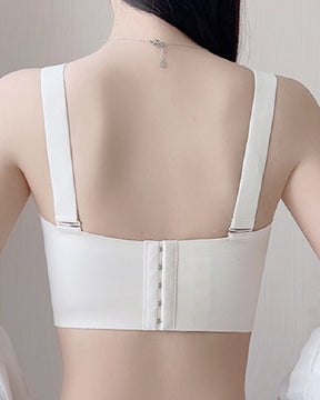 Bralette minimizador bandeau sin tirantes para mujer, sujetador inalámbrico fino antideslizante