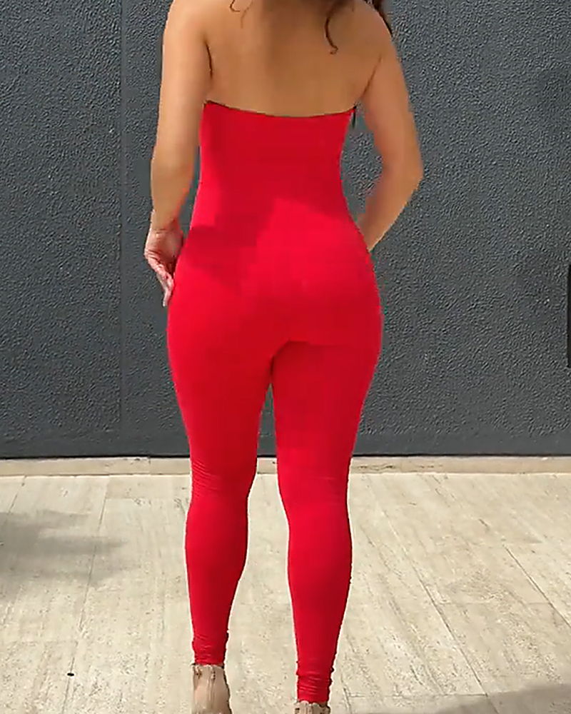 Sexy Deep V Neck Stretch Tummy Control Butt Lifting Jumpsuit (Pre-Sale)