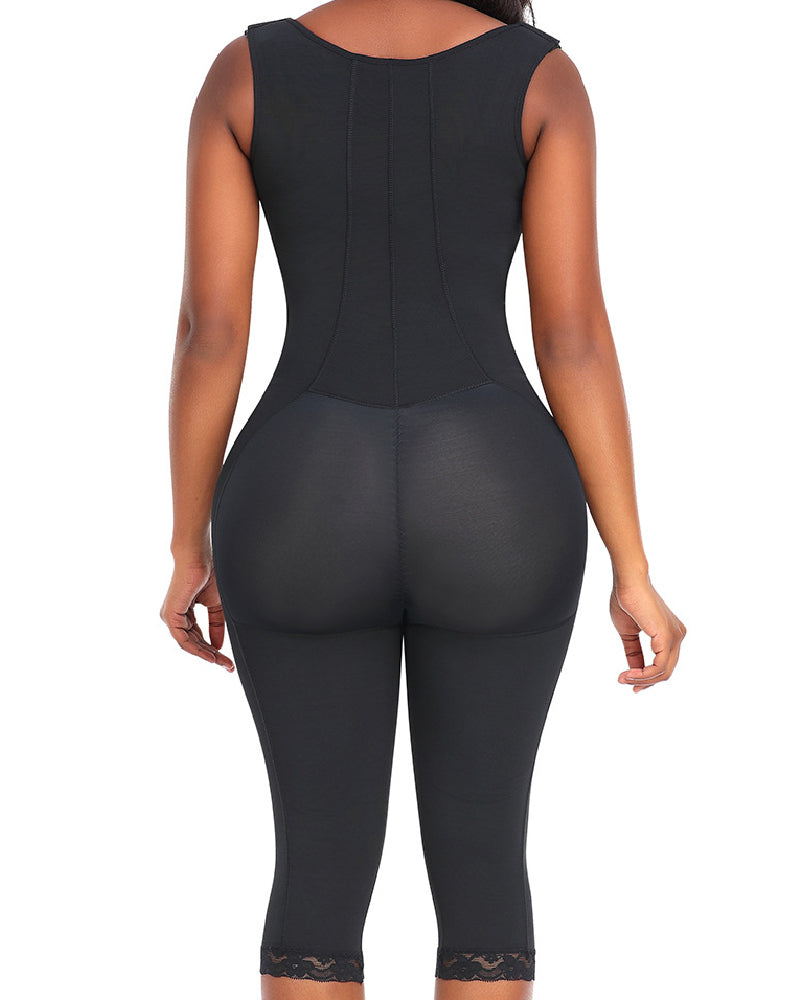 Women's BBL Firm Control Thigh Slimmer Shapewear Breasted Zipper Long Pants Body Shaper